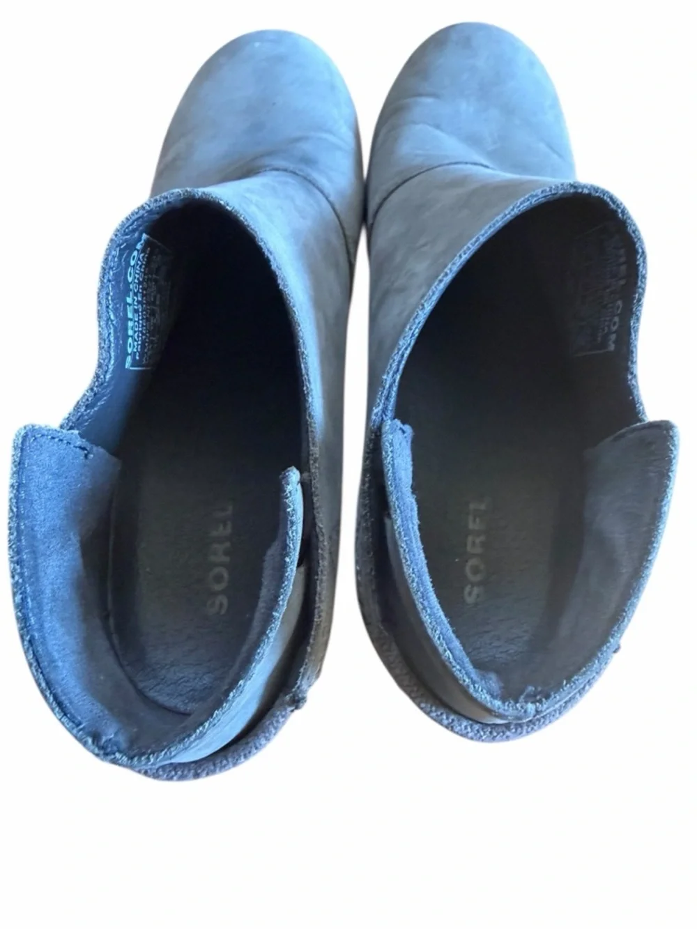 Sorel Addington Ankle Bootie Women's Size 7 Grey Leather Slip On‎ Block Heel